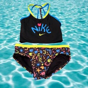 Nike Kids Swim Bikini - Black with Multicolor Accents